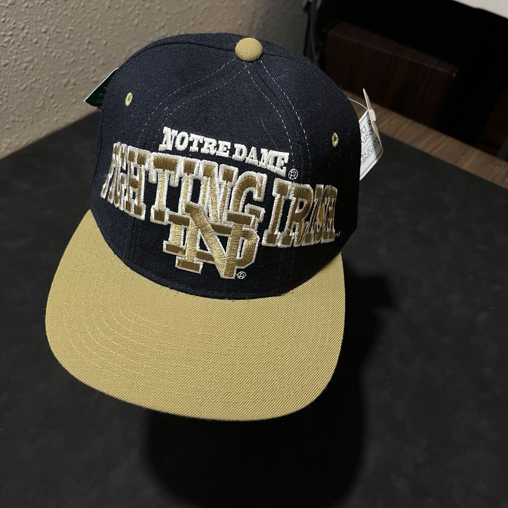 Notre Dame Starter Fighting Irish Vintage Wool Snapback Hat Cap 1990s Deadstock